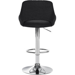 Sgabello Milet Tessuto nero,cromo