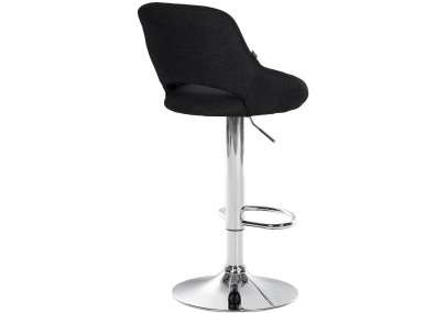 Sgabello Milet Tessuto nero,cromo
