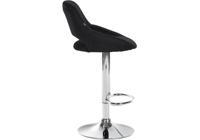 Sgabello Milet Tessuto nero,cromo