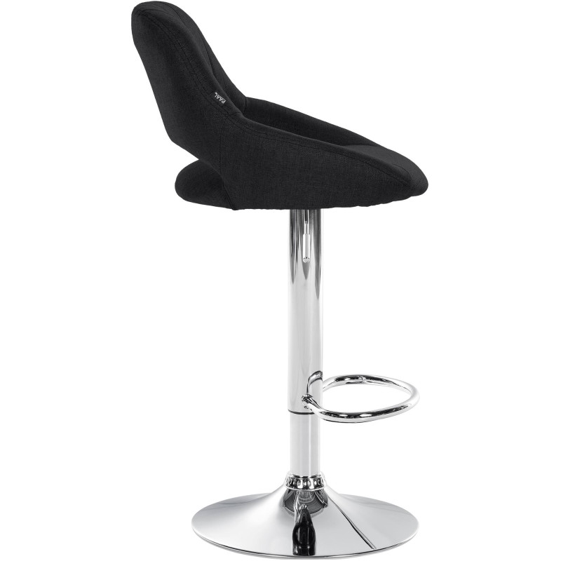 Sgabello Milet Tessuto nero,cromo