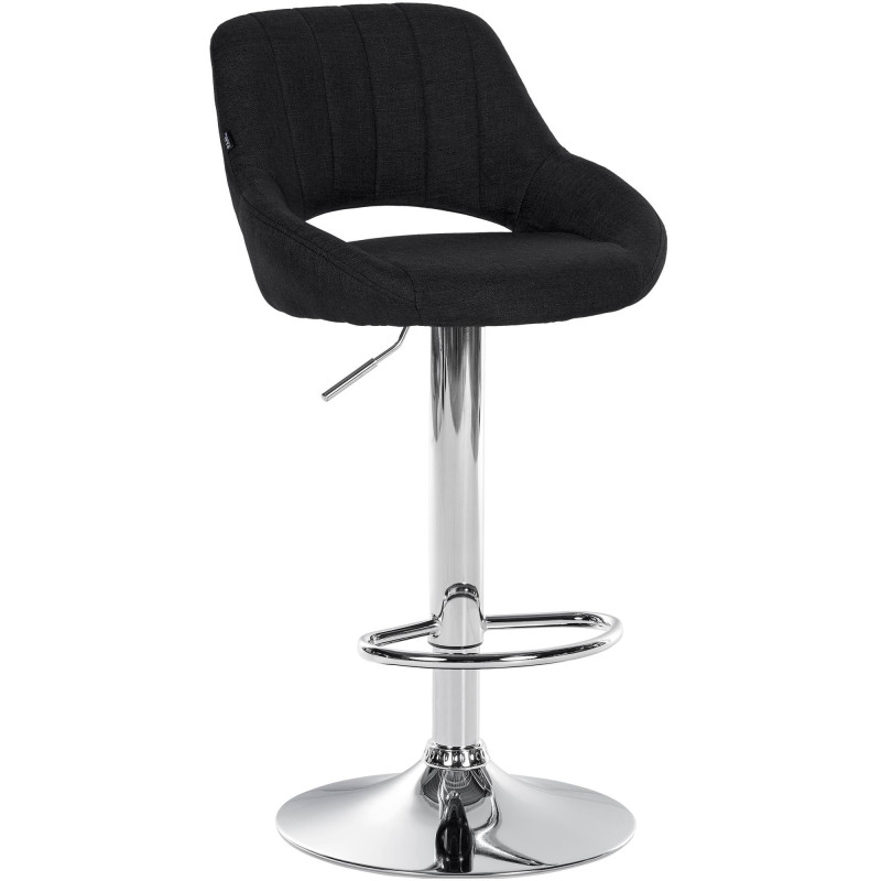 Tabouret de bar Milet, tissu, chrome noir