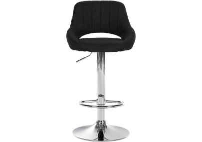 Tabouret de bar Milet, tissu, chrome noir