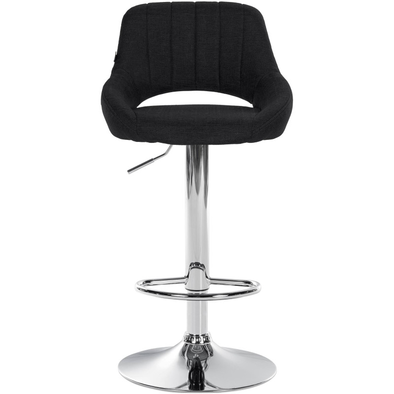 Sgabello Milet Tessuto nero,cromo