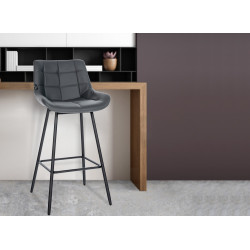 Tabouret de bar Weston en similicuir gris