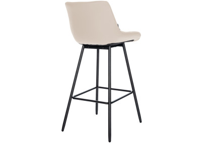 Tabouret de bar Weston simili cuir crème