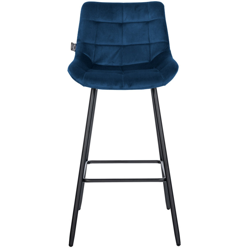 Tabouret de bar Weston en velours bleu