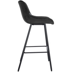 Tabouret de bar Weston en velours noir