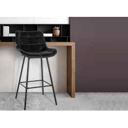 Taburete de bar Weston Negro,Terciopelo