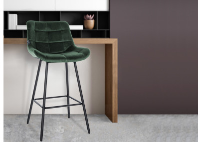 Tabouret de bar Weston velours vert foncé
