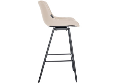 Tabouret de bar pivotant Weston en similicuir crème