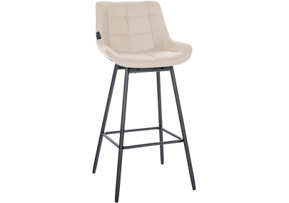 Tabouret de bar pivotant Weston, similicuir, crème