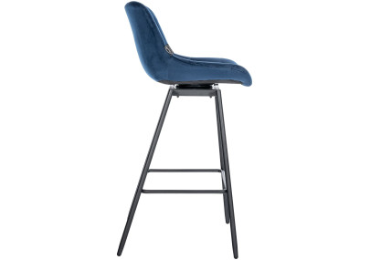 Tabouret de bar pivotant Weston en velours bleu