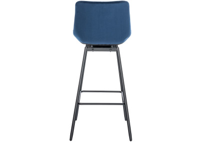 Tabouret de bar pivotant Weston en velours bleu