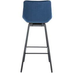 Tabouret de bar pivotant en velours Weston bleu