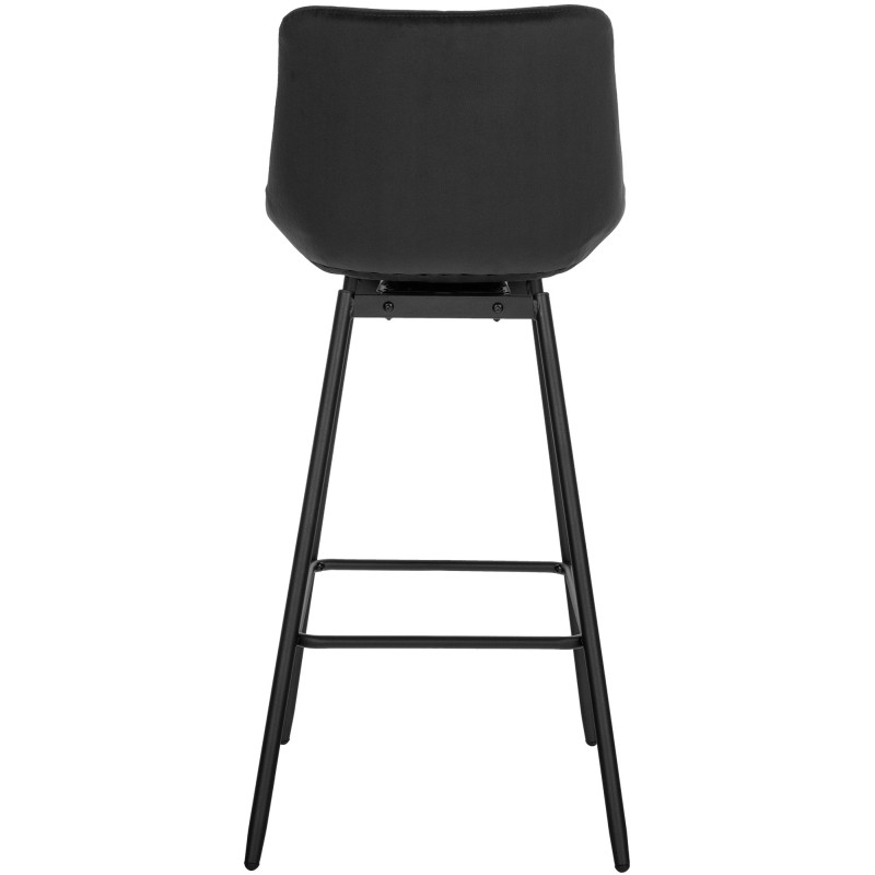 Tabouret de bar pivotant en velours Weston noir
