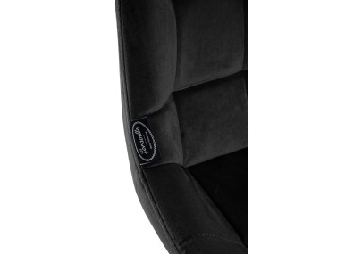 Taburete de bar Weston giratorio Negro,Terciopelo