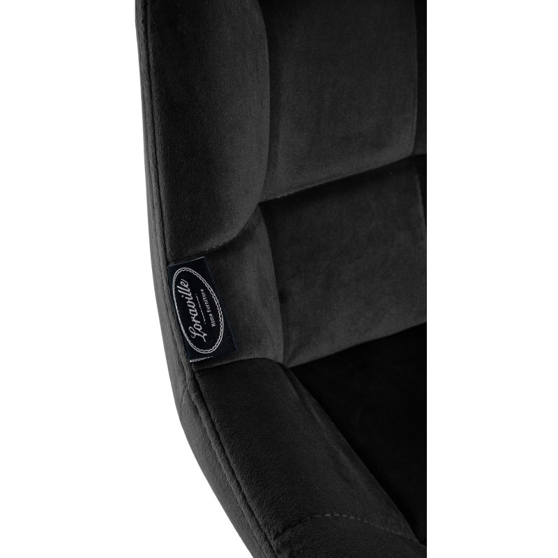 Taburete de bar Weston giratorio Negro,Terciopelo