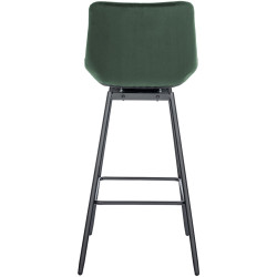 Tabouret de bar pivotant en velours Weston vert foncé