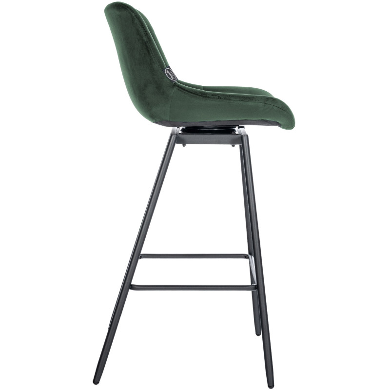 Tabouret de bar pivotant en velours Weston vert foncé