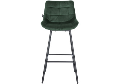 Tabouret de bar pivotant Weston, velours, vert foncé