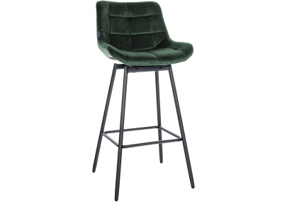 Tabouret de bar pivotant Weston, velours, vert foncé
