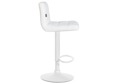 Tabouret de bar Feni en cuir artificiel blanc blanc