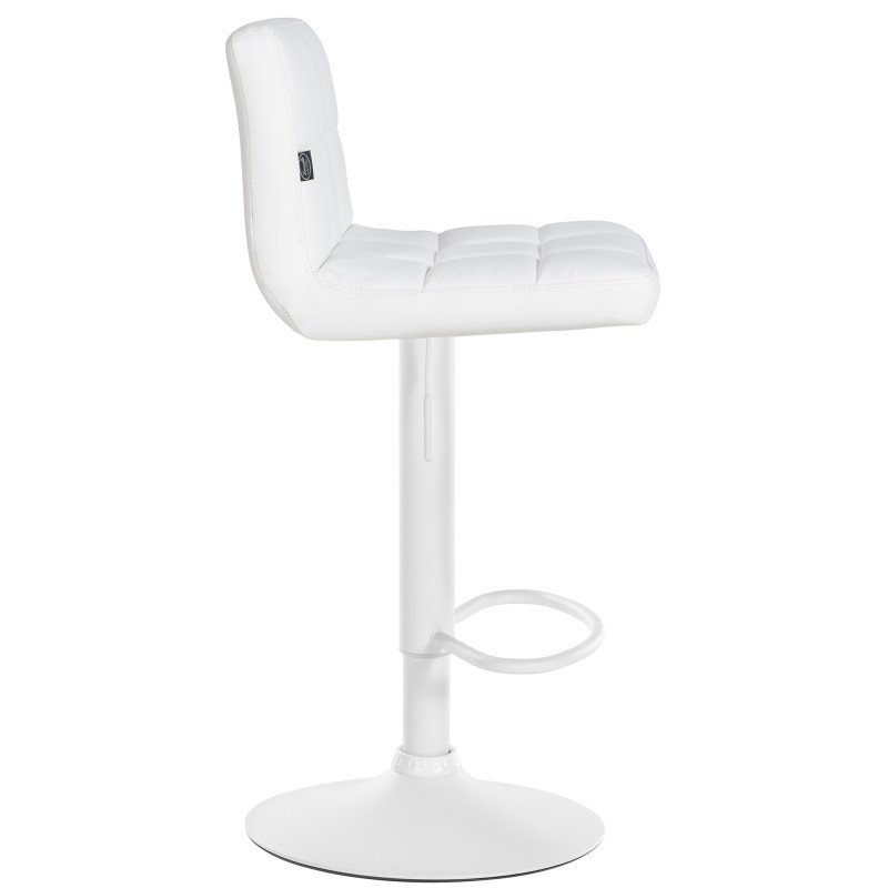 Tabouret de bar Feni, similicuir, blanc blanc