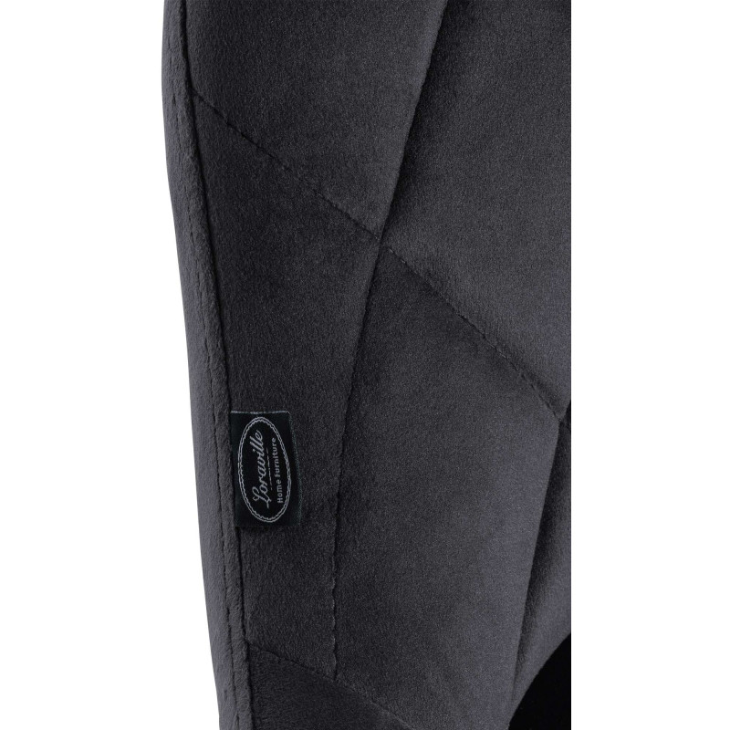 Tabouret de bar Lazio en velours, chromé gris foncé