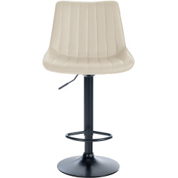 Tabouret de bar Toni, similicuir noir crème