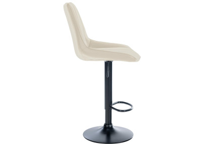 Tabouret de bar Toni, similicuir, noir et crème