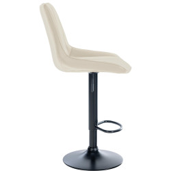 Taburete de bar Toni en piel sintética Crema,Negro