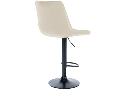 Tabouret de bar Toni simili cuir noir crème