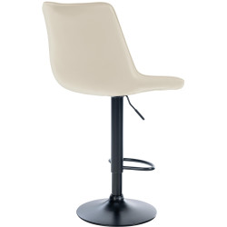 Taburete de bar Toni en piel sintética Crema,Negro