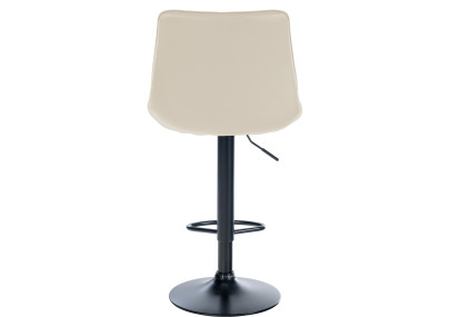 Tabouret de bar Toni simili cuir noir crème