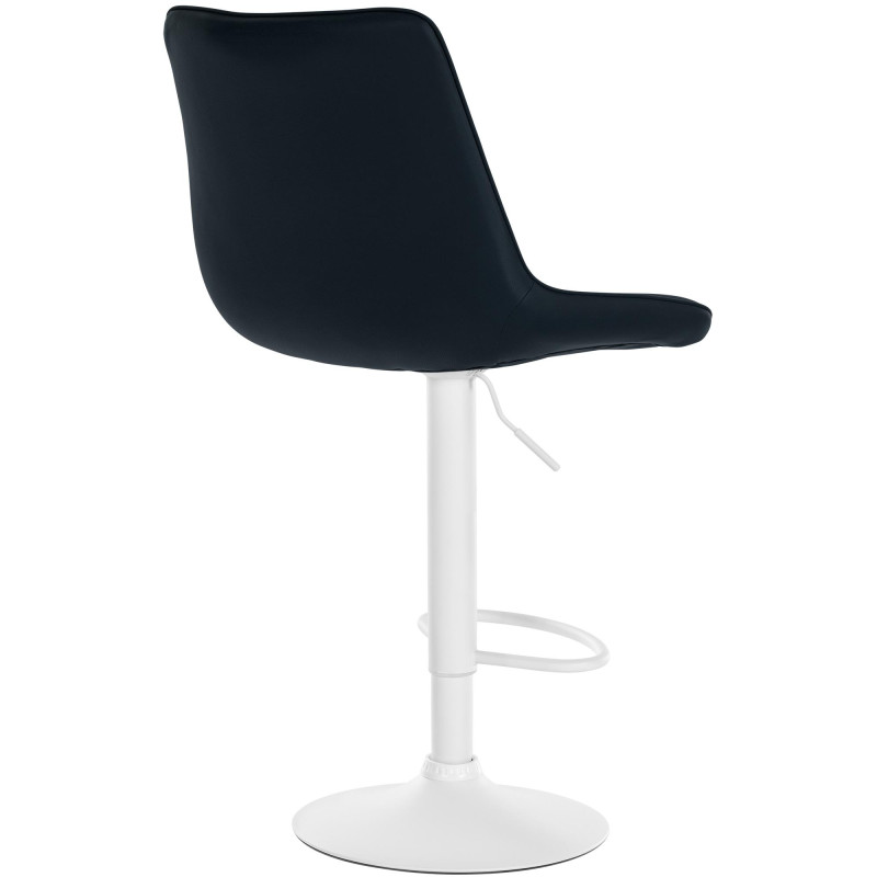 Tabouret de bar Toni, similicuir, blanc noir