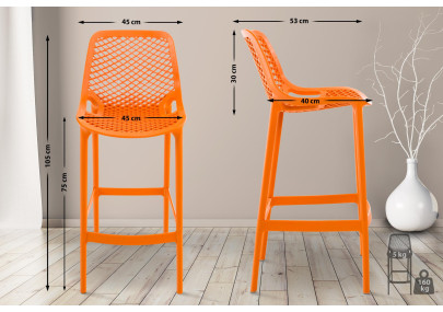 Tabouret de bar orange Air