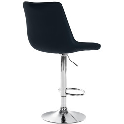 Tabouret de bar Toni, similicuir, chromé noir