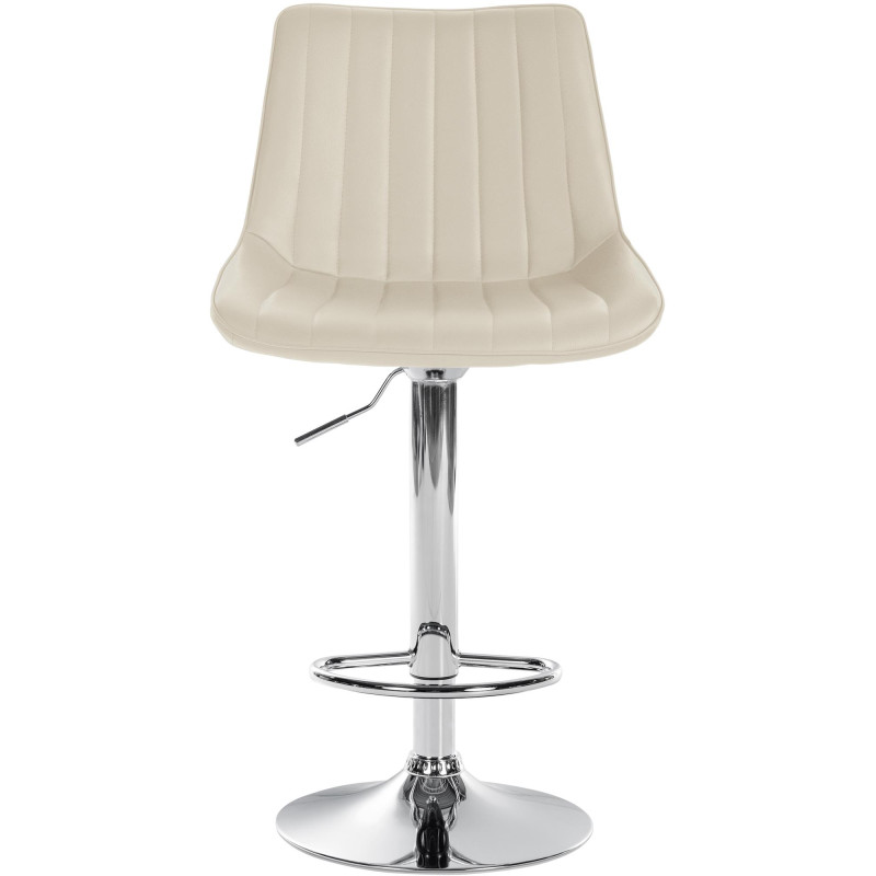 Tabouret de bar Toni, similicuir, chromé crème