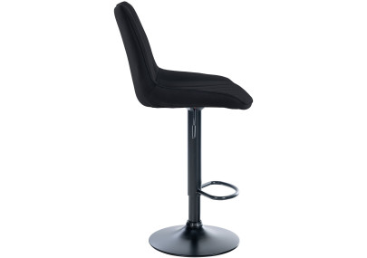 Tabouret de bar Toni, tissu noir