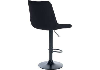 Tabouret de bar Toni, tissu noir