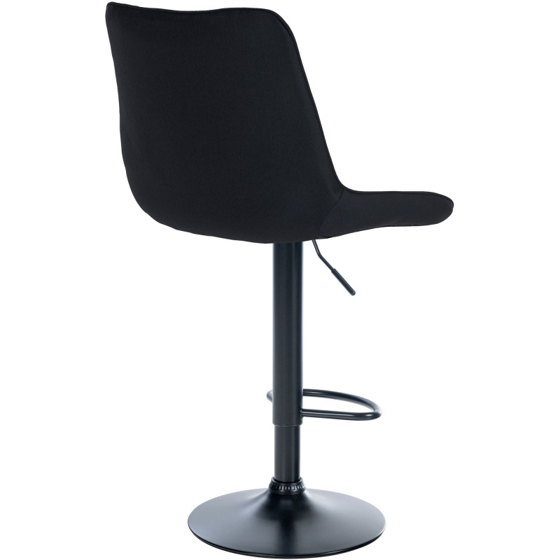 Tabouret de bar Toni, tissu noir