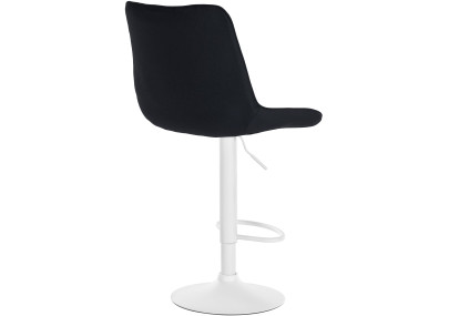 Tabouret de bar Toni, tissu, blanc/noir