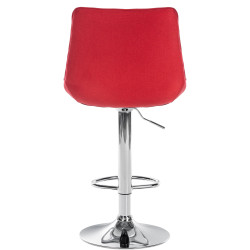 Tabouret de bar Toni, tissu, chrome rouge