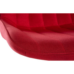 Tabouret de bar Toni, tissu, chrome rouge