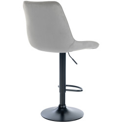 Taburete de bar Toni en terciopelo Gris,Negro