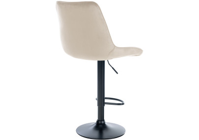 Tabouret de bar Toni velours noir crème
