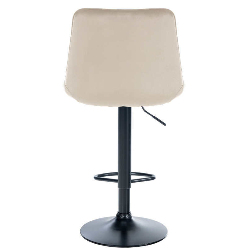 Tabouret de bar Toni en velours noir crème