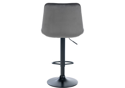 Tabouret de bar Toni, velours, noir/gris foncé