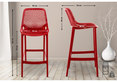 Tabouret de bar rouge Air