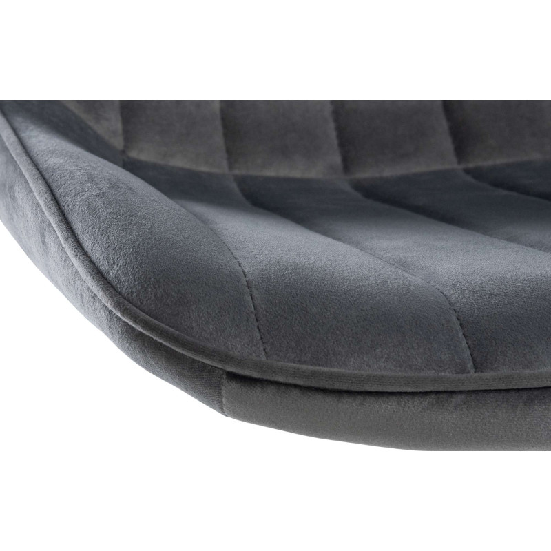 Taburete de bar Toni en terciopelo Gris oscuro,Negro